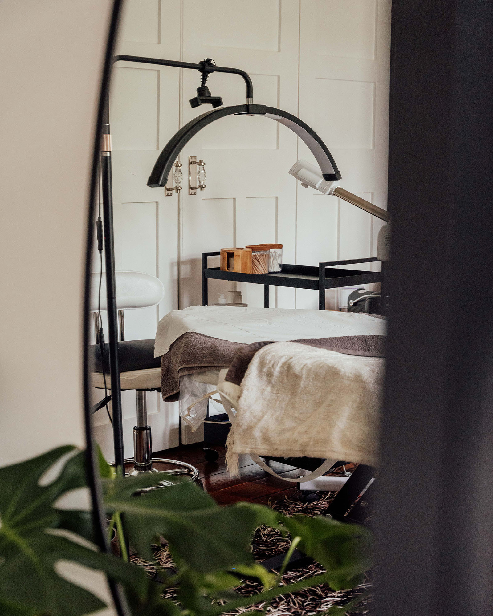 Professional treatment room with elegant setup and equipment